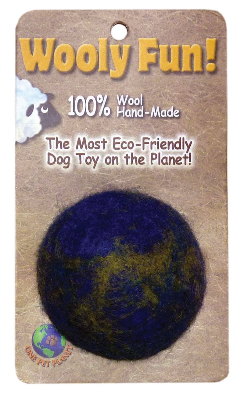 One Pet Planet 86003 2-Inch Wooly Fun Ball Dog Toy